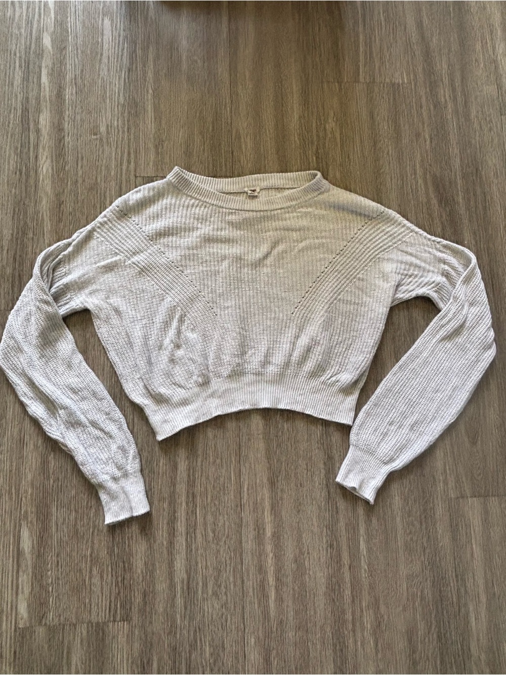 Garage Cropped Ribbed Scoop-Neck Sweater in White - Women's
